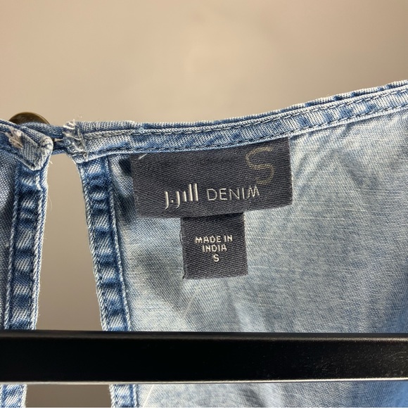 NWT J. JILL Sleeveless Denim Jumpsuit Blue V Neck Small - Picture 4 of 4